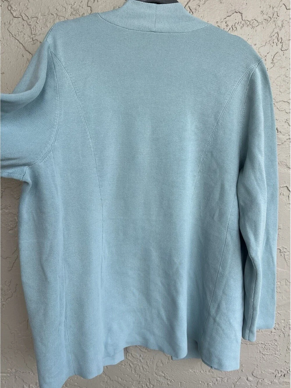 Eileen Fisher Woman Light Blue Silk  Open Front Cardigan 3X?